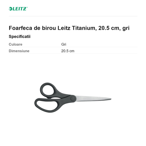 Foarfeca de birou Leitz Titanium, 20.5 cm, gri [2]