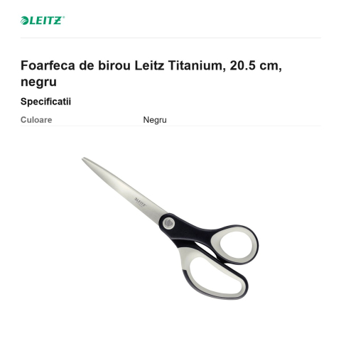 Foarfeca de birou Leitz Titanium, 20.5 cm, negru [2]
