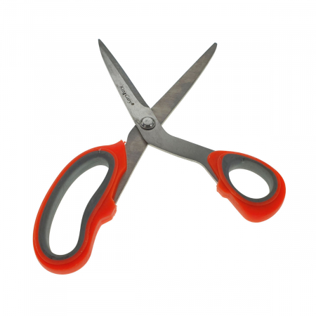 Foarfeca de birou multifunctionala, Flores, lungime 23 cm, lama otel inoxidabil, maner plastic portocaliu cu gri [4]