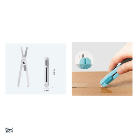 Foarfeca de birou telescopica Deli Nusign, 16 cm, 95x16x13.5 mm, bleu cyan [3]