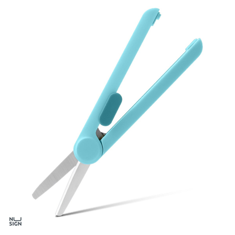 Bricolaj - Foarfeca de birou telescopica Deli Nusign, 16 cm, 95x16x13.5 mm, bleu cyan