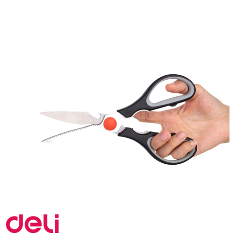 Foarfeca de bucatarie multifunctionala Deli, otel inoxidabil anti-rugina, maner ergonomic soft touch, 21 cm [4]