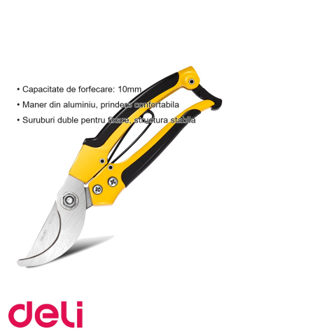 Foarfeca de gradinarit profesionala Deli 8", maner aluminiu, capacitate forfecare 10mm [2]