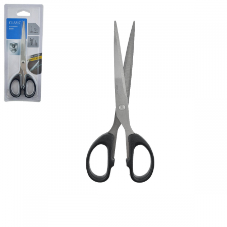Bricolaj - Foarfeca multifunctionala cu manere simetrice negre, model Classic 96009, lungime 18 cm, in blister