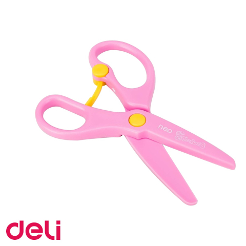 Foarfeca scolara Deli, lama plastic 13 cm, mecanism cu arc, pentru copii [4]