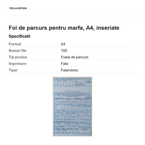 Foi de parcurs pentru marfa, A4, inseriate [2]