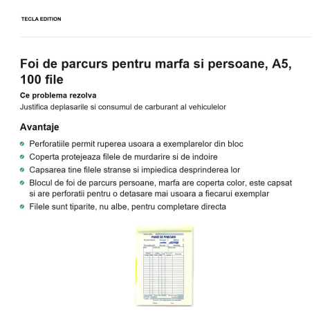 Foi de parcurs pentru marfa si persoane, A5, 100 file [1]