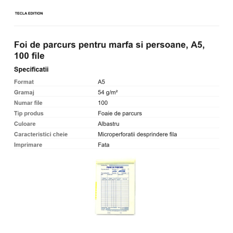 Foi de parcurs pentru marfa si persoane, A5, 100 file [2]