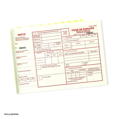Formulare tipizate - Foi de parcurs pentru persoane, A4, 100 file, inseriate