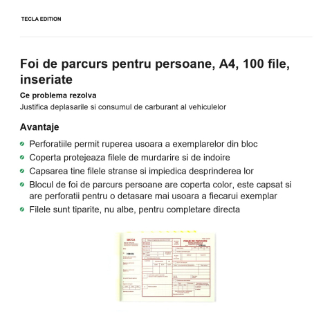Foi de parcurs pentru persoane, A4, 100 file, inseriate [1]