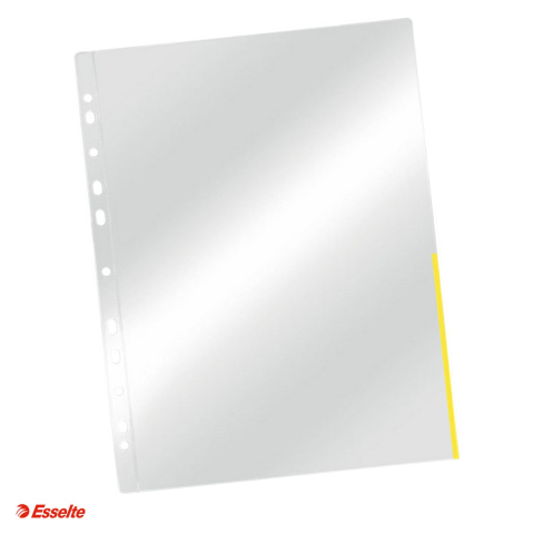 Folii de protectie - Folie de protectie cu margine color Esselte A4, pentru arhivare, galben