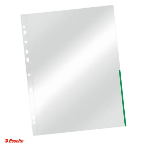Folii de protectie - Folie de protectie cu margine color Esselte A4, pentru arhivare, verde