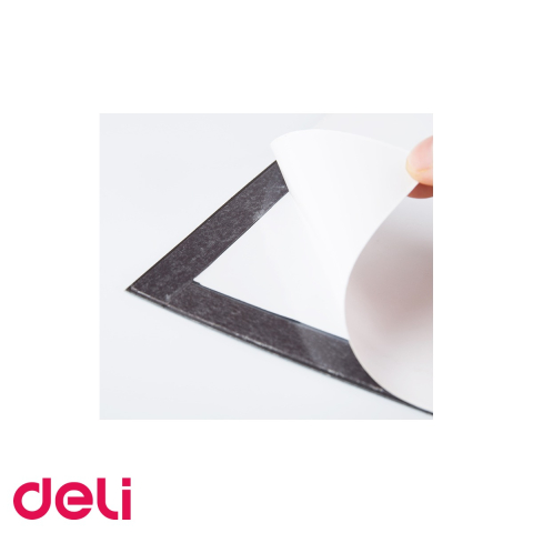 Folie magnetica Deli A4 cu rama argintie, pentru expunerea documentelor pe suprafete metalice [3]