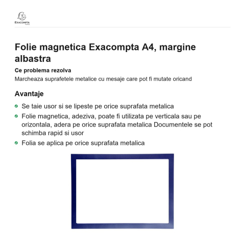 Folie magnetica Exacompta A4, margine albastra [1]
