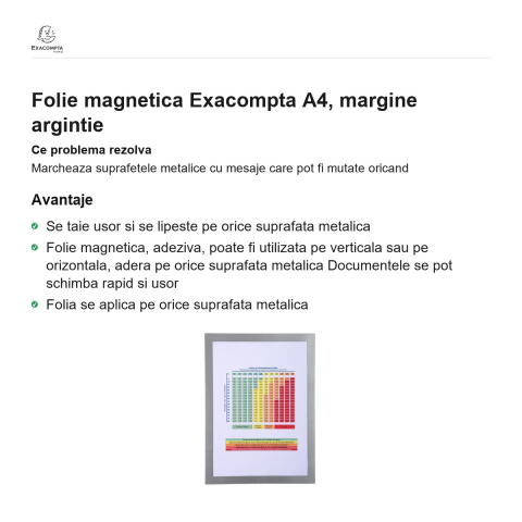 Folie magnetica Exacompta A4, margine argintie [1]