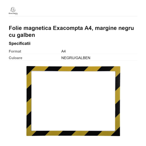 Folie magnetica Exacompta A4, margine negru cu galben [2]
