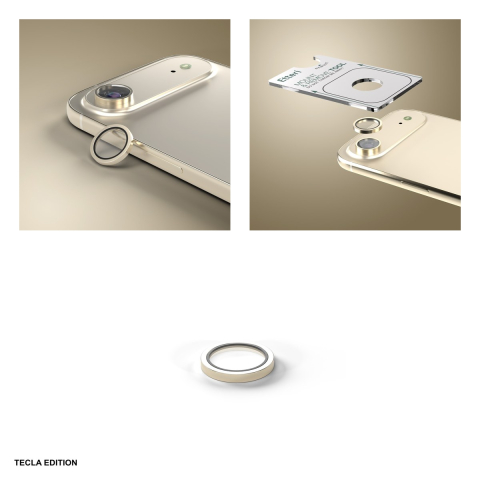 Folie protectie camera Etteri, cu rama aurie, pentru Apple iPhone 17 Air [3]
