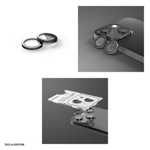 Folie protectie camera Etteri, cu rama neagra, pentru Apple iPhone 13 / iPhone 13 Mini [3]