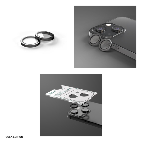 Folie protectie camera Etteri, cu rama neagra, pentru Apple iPhone 14 / iPhone 14 Plus [3]