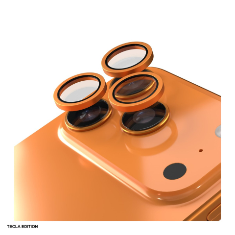 Huse si protectii smartphone - Folie protectie camera Etteri, cu rama portocalie, pentru Apple iPhone 17 Pro / iPhone 17 Pro Max