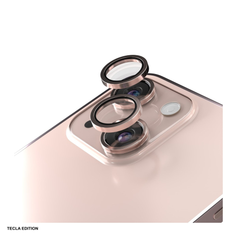 Huse si protectii smartphone - Folie protectie camera Etteri, cu rama roz, pentru Apple iPhone 13 / iPhone 13 Mini