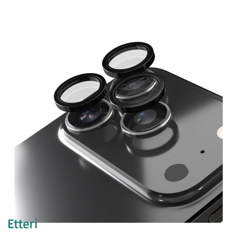Huse si protectii pentru iPhone 17 Pro - Folie protectie camera pentru iPhone 17 Pro, 9H, Etteri, protectie lentila, strat oleofob, strat anti-reflector, Negru
