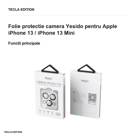 Folie protectie camera Yesido pentru Apple iPhone 13 / iPhone 13 Mini [1]