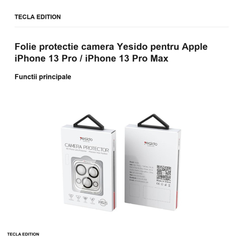Folie protectie camera Yesido pentru Apple iPhone 13 Pro / iPhone 13 Pro Max [1]