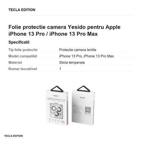Folie protectie camera Yesido pentru Apple iPhone 13 Pro / iPhone 13 Pro Max [2]