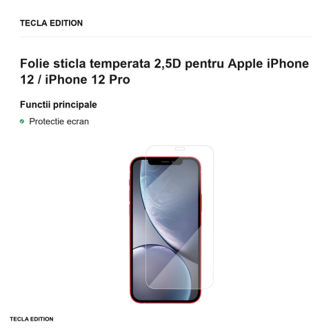 Folie sticla temperata 2,5D pentru Apple iPhone 12 / iPhone 12 Pro [1]