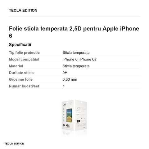 Folie sticla temperata 2,5D pentru Apple iPhone 6 [2]