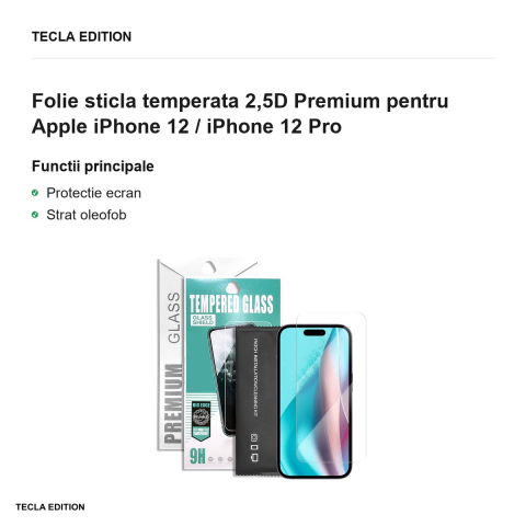 Folie sticla temperata 2,5D Premium pentru Apple iPhone 12 / iPhone 12 Pro [1]
