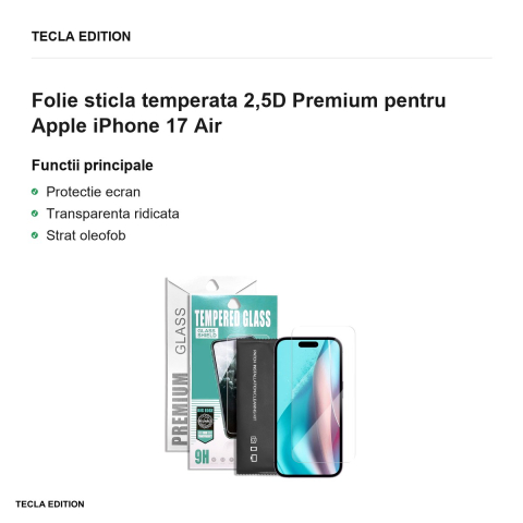 Folie sticla temperata 2,5D Premium pentru Apple iPhone 17 Air [1]