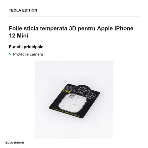 Folie sticla temperata 3D pentru Apple iPhone 12 Mini [1]