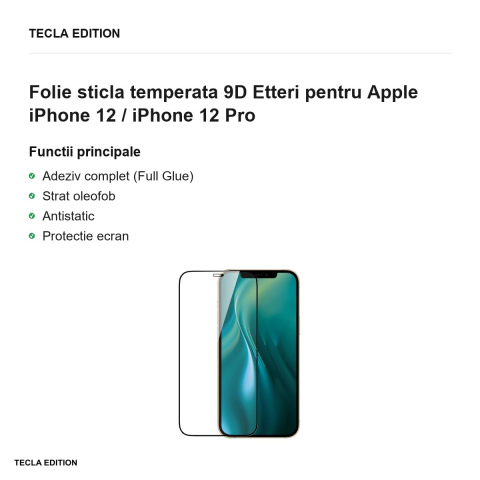 Folie sticla temperata 9D Etteri pentru Apple iPhone 12 / iPhone 12 Pro [1]