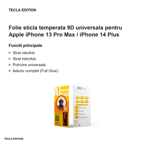Folie sticla temperata 9D universala pentru Apple iPhone 13 Pro Max / iPhone 14 Plus [1]