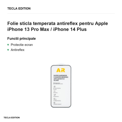 Folie sticla temperata antireflex pentru Apple iPhone 13 Pro Max / iPhone 14 Plus [1]