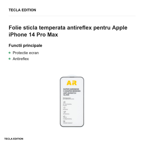 Folie sticla temperata antireflex pentru Apple iPhone 14 Pro Max [1]