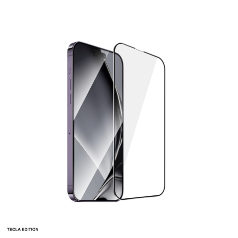 Huse si protectii pentru Apple iPhone 14 Pro Max - Folie sticla temperata, cu rama metalica neagra, pentru Apple iPhone 14 Pro Max