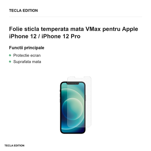 Folie sticla temperata mata VMax pentru Apple iPhone 12 / iPhone 12 Pro [1]