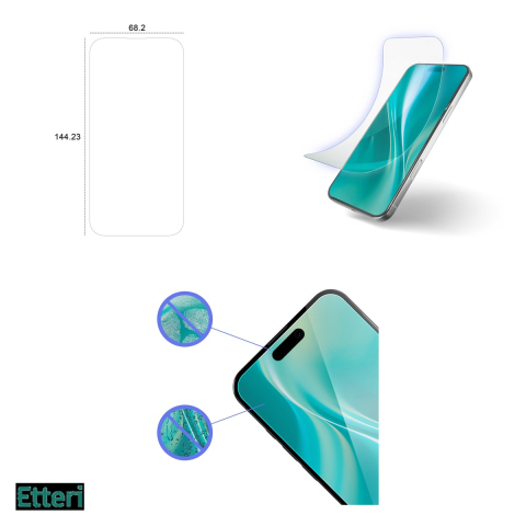 Folie sticla temperata pentru iPhone 16, 0.27 mm, 7H, Etteri [3]