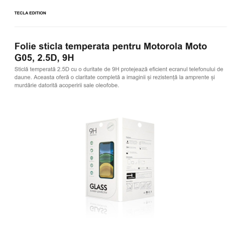 Folie sticla temperata pentru Motorola Moto G05, 2.5D, 9H [1]