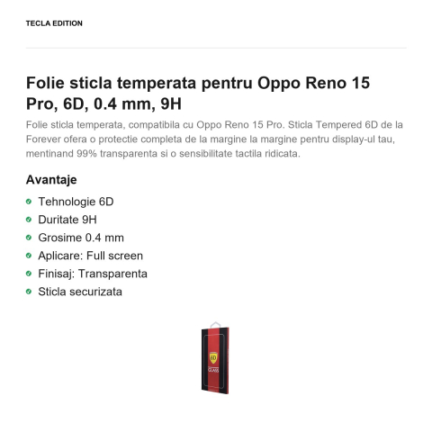 Folie sticla temperata pentru Oppo Reno 15 Pro, 6D, 0.4 mm, 9H [1]