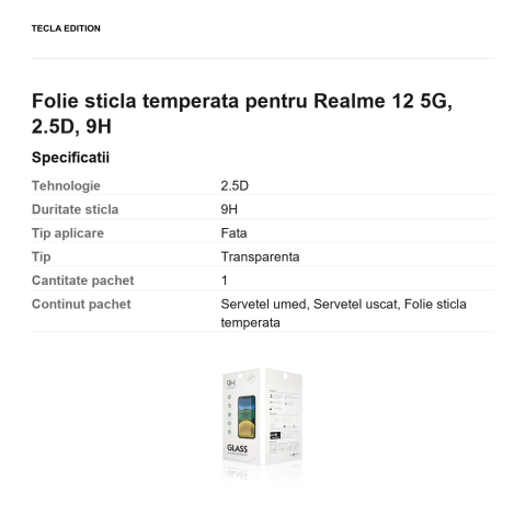 Folie sticla temperata pentru Realme 12 5G, 2.5D, 9H [2]