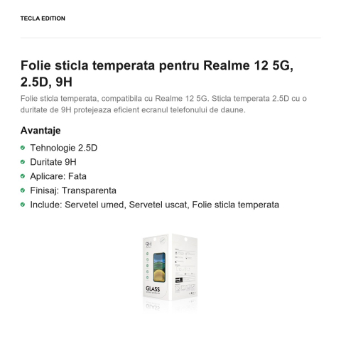 Folie sticla temperata pentru Realme 12 5G, 2.5D, 9H [1]