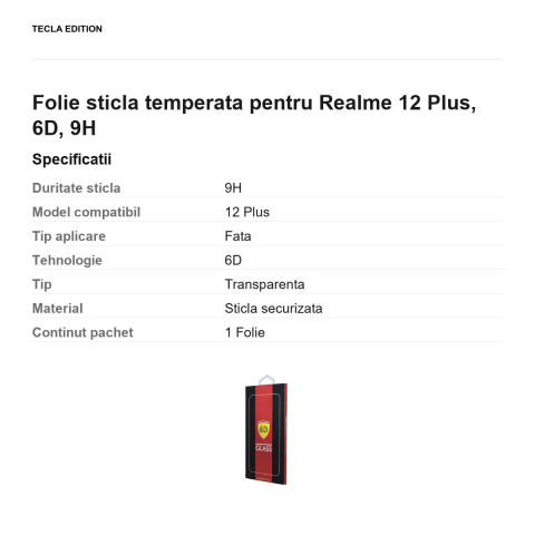 Folie sticla temperata pentru Realme 12 Plus, 6D, 9H [2]