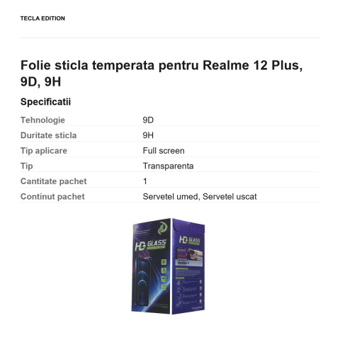 Folie sticla temperata pentru Realme 12 Plus, 9D, 9H [2]