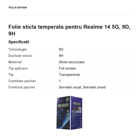 Folie sticla temperata pentru Realme 14 5G, 9D, 9H [2]