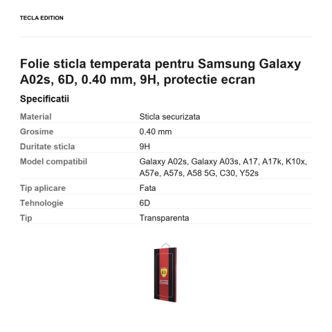Folie sticla temperata pentru Samsung Galaxy A02s, 6D, 0.40 mm, 9H, protectie ecran [2]