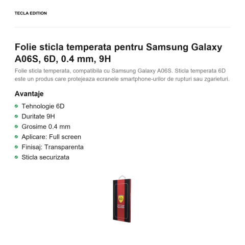 Folie sticla temperata pentru Samsung Galaxy A06S, 6D, 0.4 mm, 9H [1]